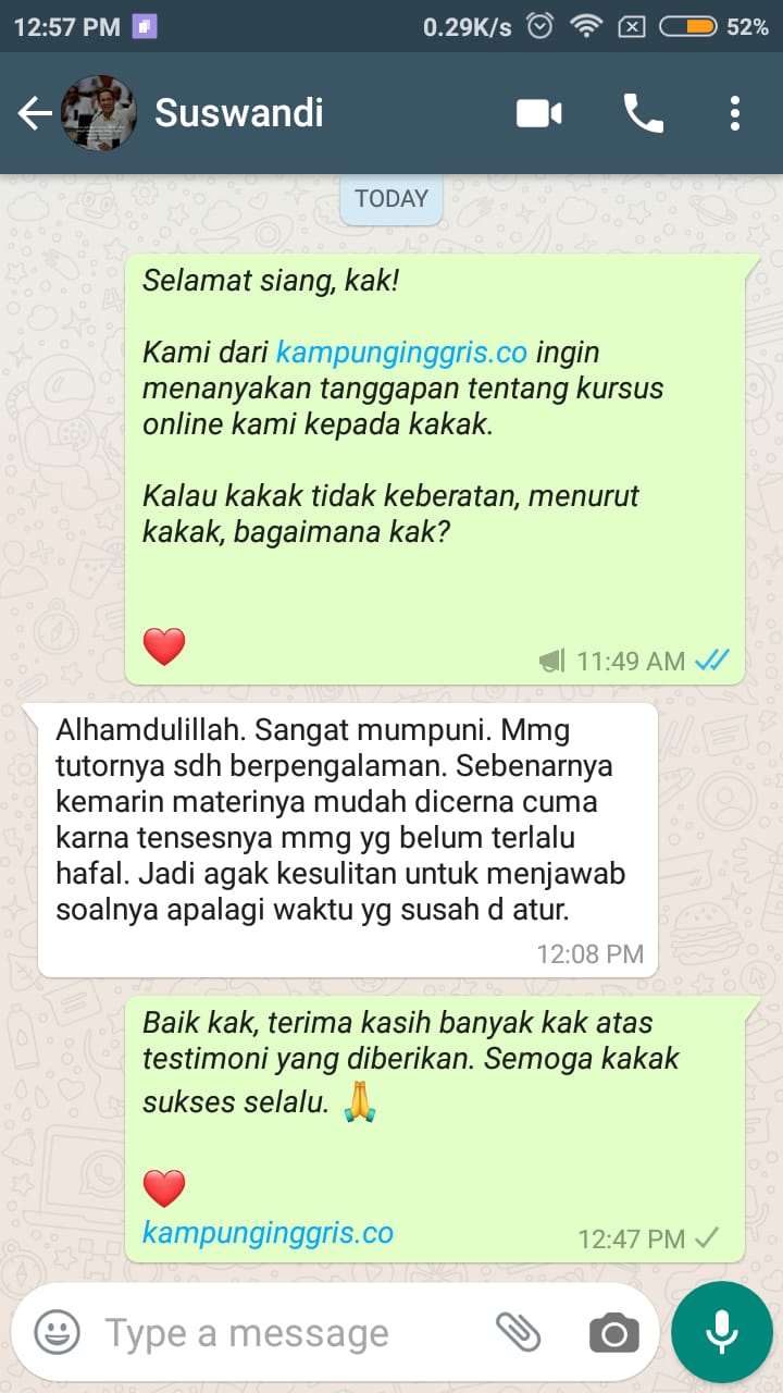 Testimoni kelas online kampung inggris 01