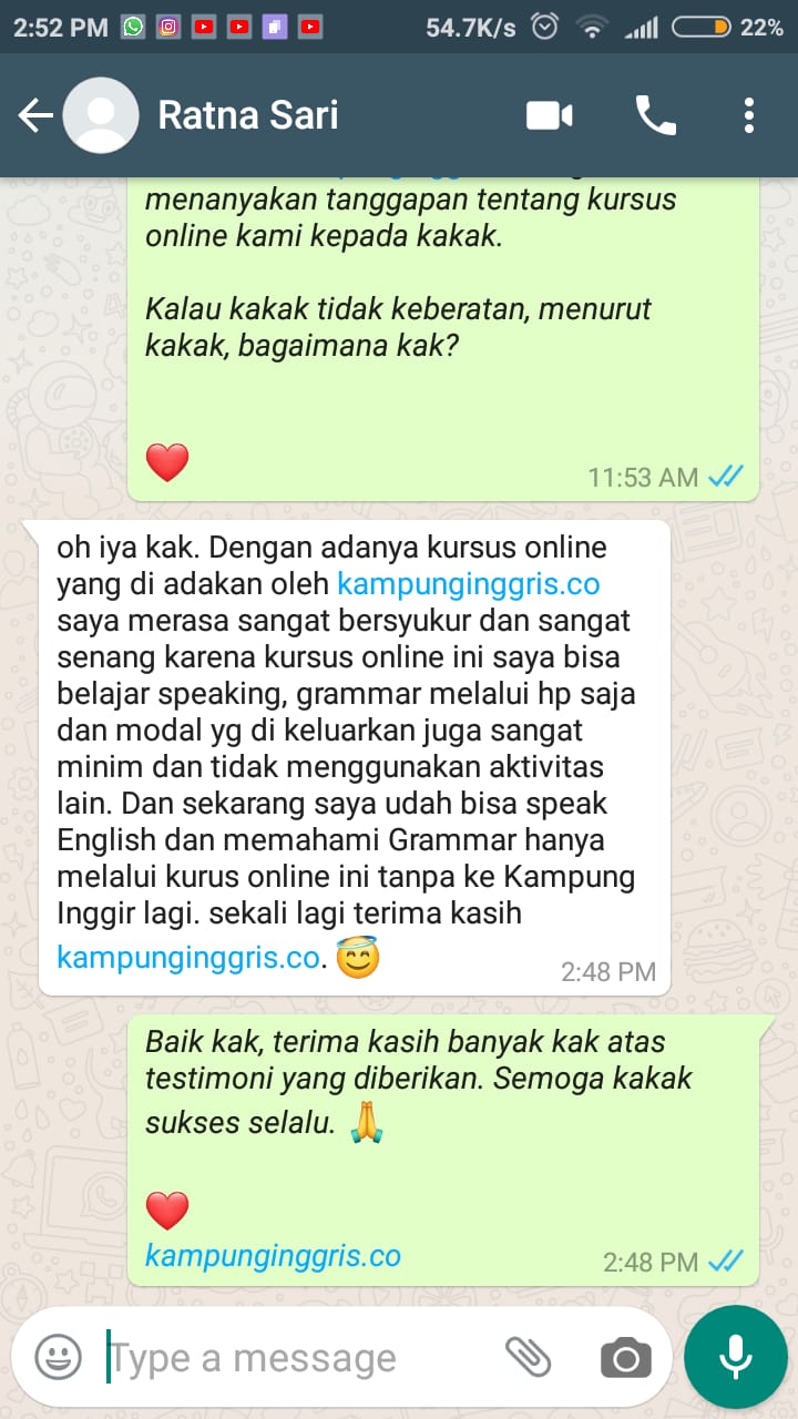 Testimoni kelas online kampung inggris 09