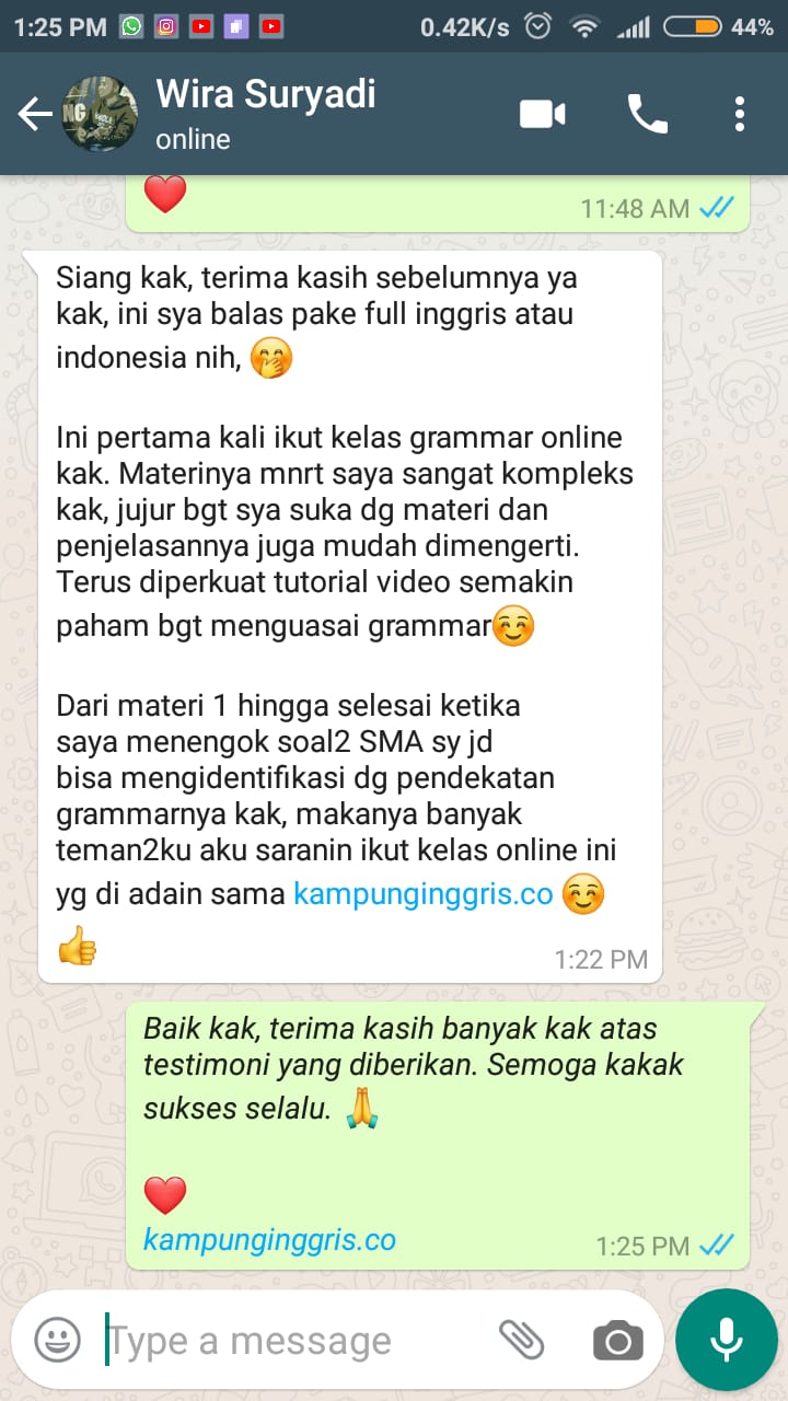 Testimoni kelas online kampung inggris 10